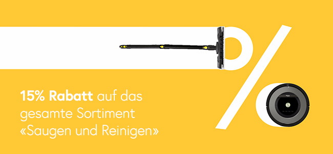 15% Rabatt auf das gesamte Sortiment «Saugen und Reinigen»