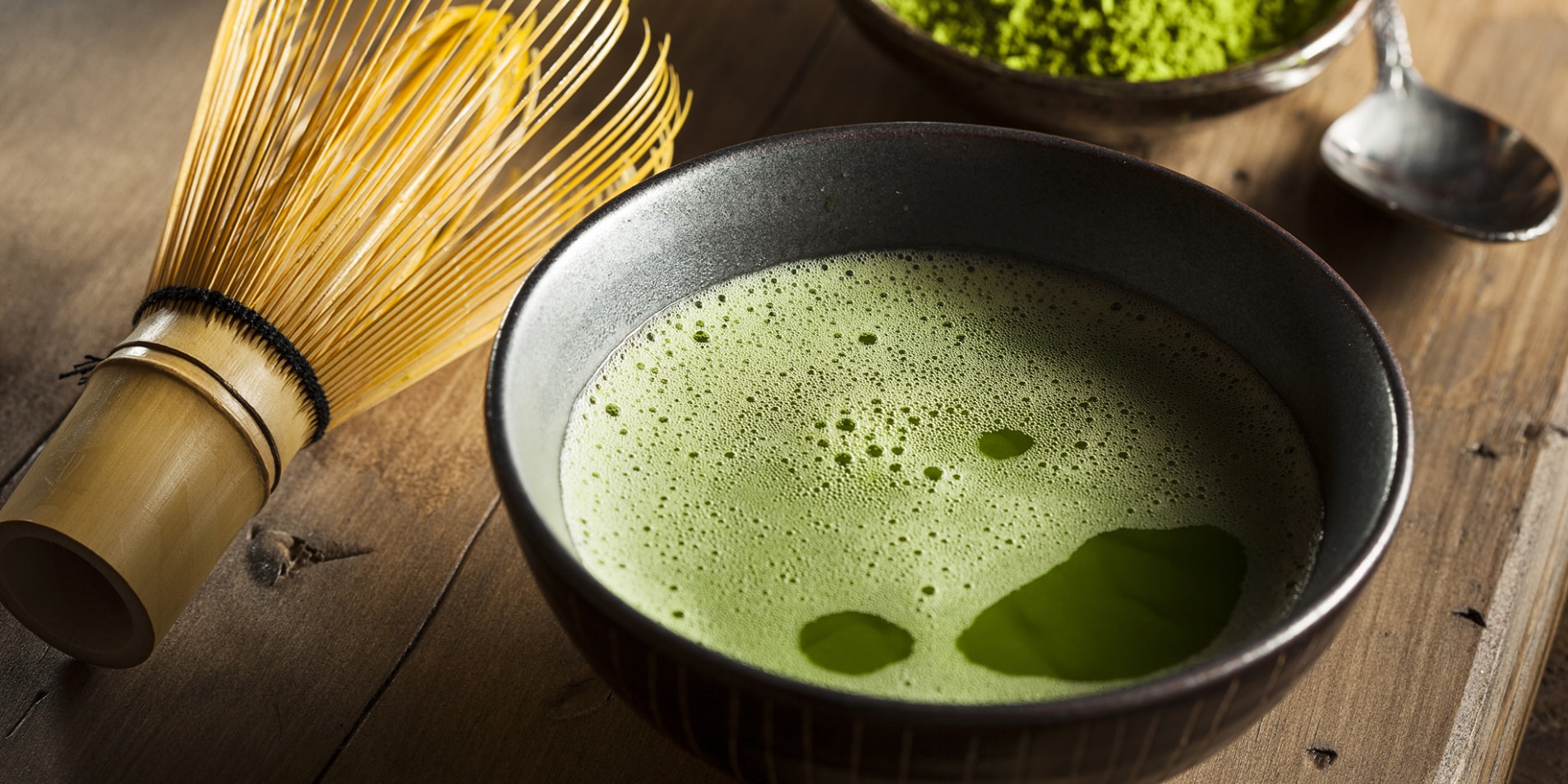 Tè machta set di frusta e cucchiaio di bambù, porta frusta e ciotola di ceramica - Cofanetto regalo per la preparazione tradizionale del tè giapponese