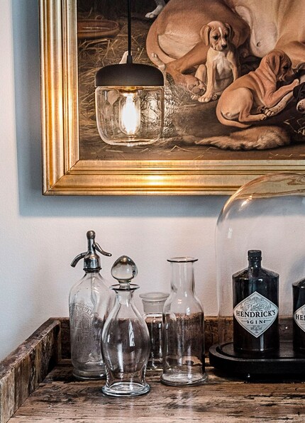 Ambient lighting for the minibar. Lamp «Acorn» by Vita.