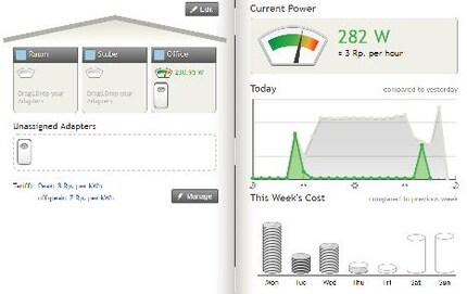 The myStrom switch shows how much electricity you’re using.