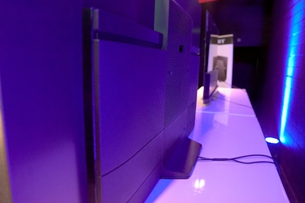 Left: the back of the AF8 OLED