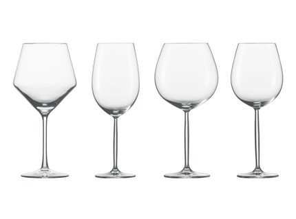 1-2 eignen sich für jeden Rotwein, 3 für Burgunder und 4 für einen Bordeaux (v. l. n. r.).