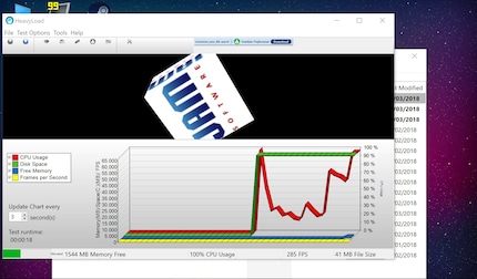 Stress test with HeavyLoad.