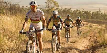 Nino am Cape Epic, einem mehrtätigen Mountainbike-Rennen in Südafrika.