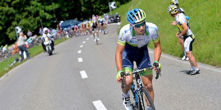 Tut alles für den Sieg: Nino während seines «Praktikums» an der Tour de Suisse 2014.