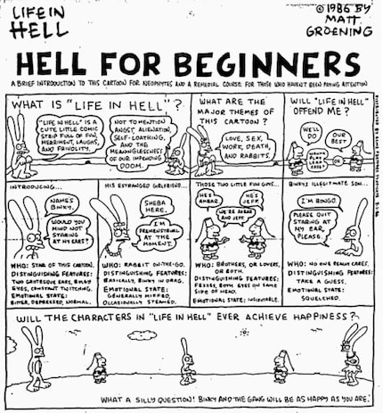 Un fumetto «Life in Hell» di Matt Groening – non si può negare la somiglianza con i Simpson.