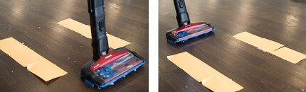 Test di aspirazione del riso – a sinistra: risultato del movimento in avanti, a destra: risultato del movimento all'indietro