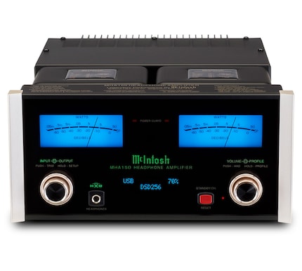 Le McIntosh MHA150 combine un convertisseur numérique-analogique pour les plus hautes résolutions avec un superbe amplificateur pour écouteurs. Le prix d'environ 7 000 francs est également du haut de gamme.