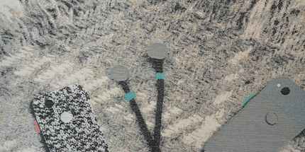 Up to 40 different yarns - from mohair to cotton - were woven for these six rugs.