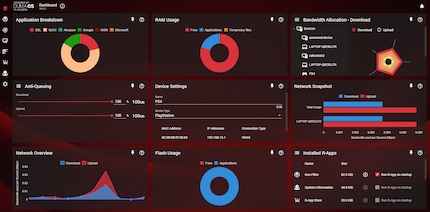 DumaOS offers various functions for optimising the connection.
