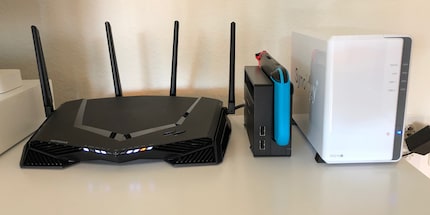 A really powerful router: a comparison of its size.