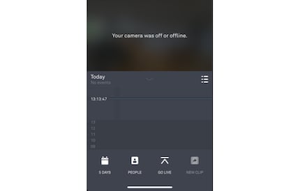 If you are at home, the camera switches off automatically.