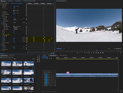 VR reframe applied with keyframes