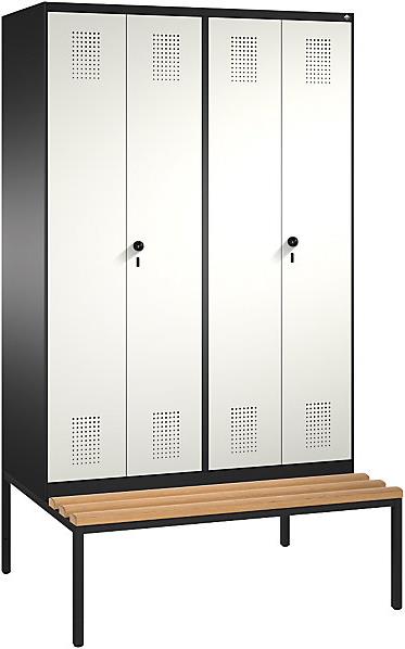 C+P Garderobenschrank EVOLO zueinander schlagende Türen mit Sitzbank (120 cm 209 cm) Galaxus