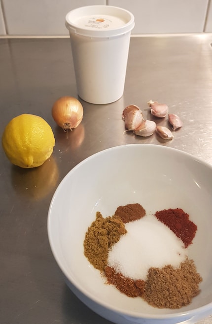 Les ingrédients pour la marinade