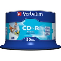 Verbatim CD-R, 52x, 700MB, 50 mandrini, stampabile (50 x)