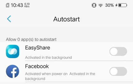 Vivo vous permet de contrôler quelles applications sont lancées automatiquement