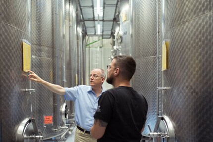 Factory manager Martin Strotz showing me the Jsotta production
