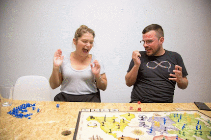 Carolin und Simon im Battlemodus.