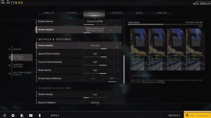 The latest «Call of Duty» does it better. Clear sliders so you can see when options are at maximum.