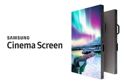 Numerosi moduli micro LED come questi sono assemblati per formare uno schermo, qui per un Onyx Cinema LED