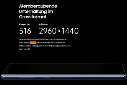 So präsentiert Samsung das Galaxy Note9 auf ihrer Homepage