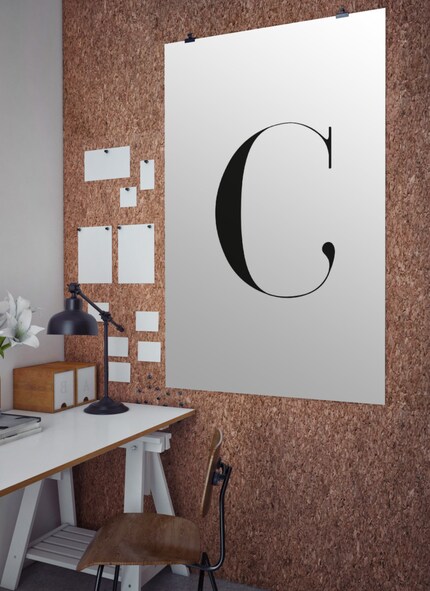 Ein einziger Buchstabe drängt sich nicht auf und passt ins Arbeits-oder Schlafzimmer, wo eine ruhige Atmosphäre gefragt ist. Bild: Artbox