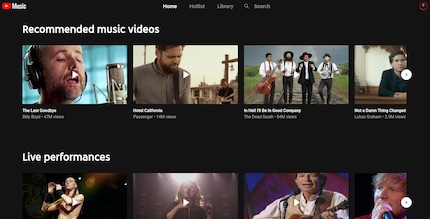 The YouTube Music Browser app...