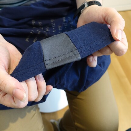 Pour que la couture s'accorde avec celle existante, on double la couture.