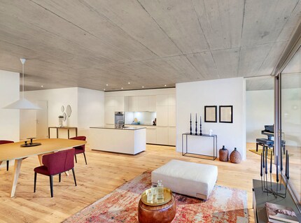 Loft modèle 1.03. «Feinspinnerei», Windisch (2017), concept d'ameublement, réalisation «Kepenek GmbH», client : HIAG Immobilien Schweiz AG. Image : ©Luca Zanier 