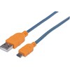 Manhattan Braided Micro-USB Verlängerungskabel (1.80 m, USB 2.0)
