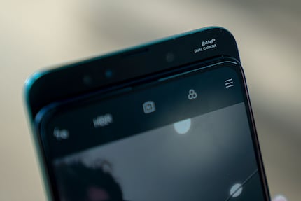 The open slider provides a view of the selfie cam