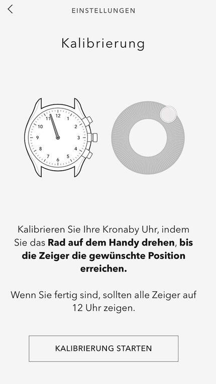 Das Kalibrieren der Smartwatch verläuft mit meinem...