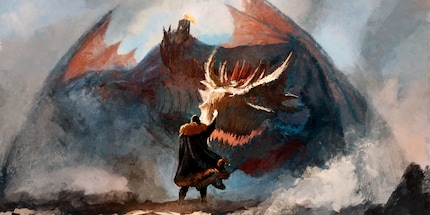 Drogon and Jon: the dragon and the wolf.
