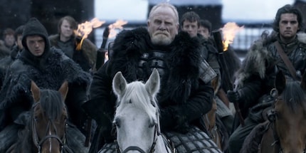 Jeor Mormont on his way North, beyond the wall.