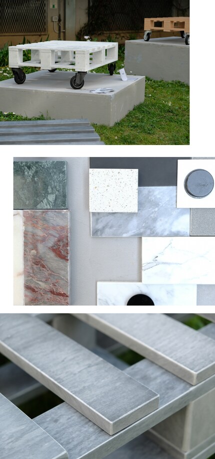 Tellap par «Enter Studio» est une palette en marbre italien recyclé.