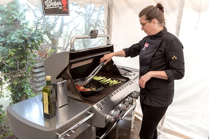 Claudine enjoys grilling light dishes with fish.