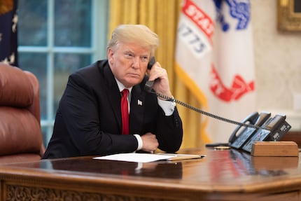 Donald Trump during the Oval Office interview