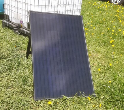 Le panneau solaire en pleine action.