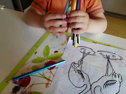 Malstunde in der Babygruppe.