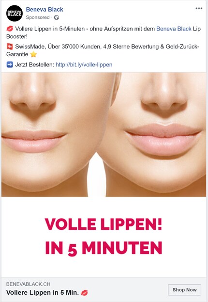 This Facebook advert looks anything but trustworthy.