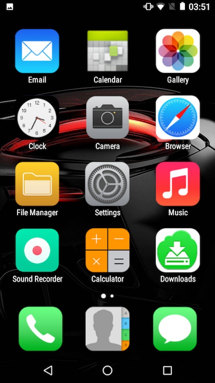 ...and the home screen
