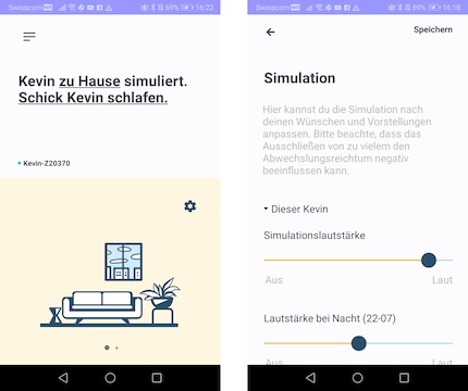 In der App lässt sich die Art der Simulation per Regler anpassen.