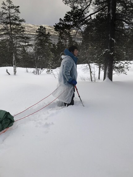 Dans la neige profonde