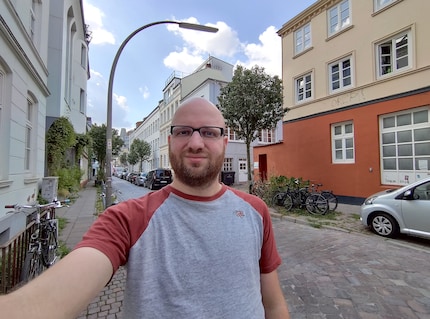 Selfie mit Weitwinkel