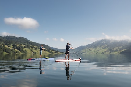 Starboard, Airboard, Martin e Michael sul Wägitalersee.