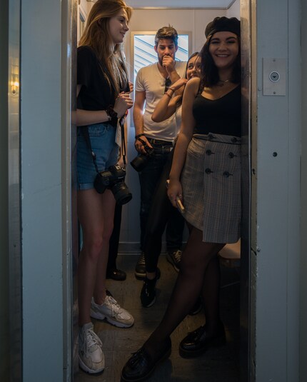 I don't like it with the door open. The lift goes down when the door is closed.