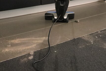 Manchmal braucht der CrossWave zwei Versuche um den gesamten Dreck weg zu bekommen.
