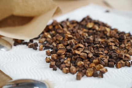 Ecco come appare tritata e tostata.