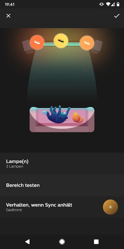 Vous devez définir la position de vos luminaires dans l'application Hue.